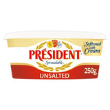 President spreadable butter French Unsalted 250g, imported from the UK