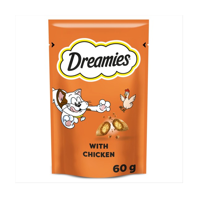 Dreamies cat treat biscuits with chicken 60g - British product