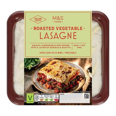 M&S Geröstete Gemüse Lasagne für 1 Person Fertiggericht 400g
