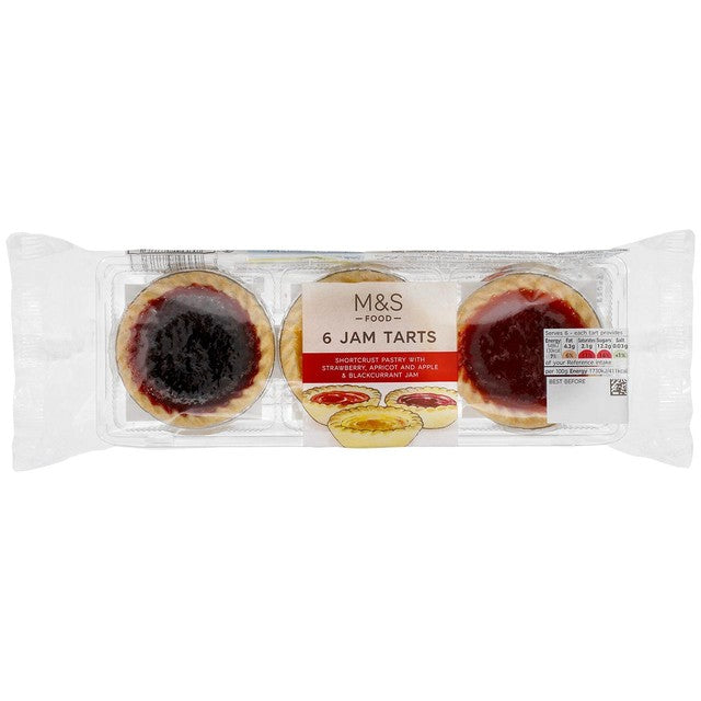 M&S jam tarts assorted flavours 190g, imported from the UK
