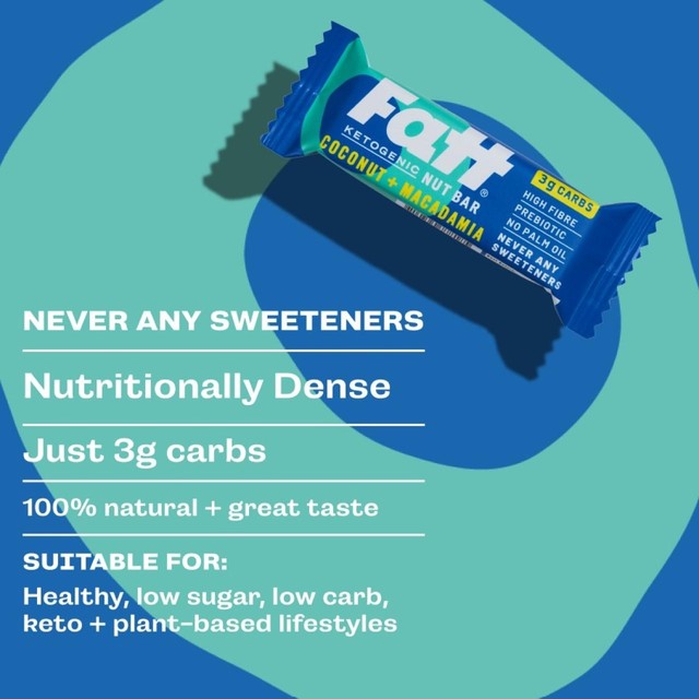 Fatt Coconut & Macadamia Ketogenic Nut Bar 30g - British product