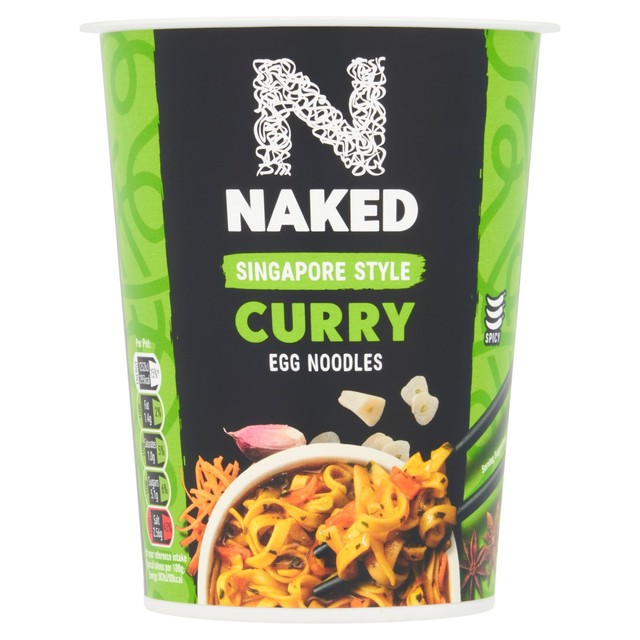 Naked Noodle Singapore Curry pot noodle 78g, imported from the UK