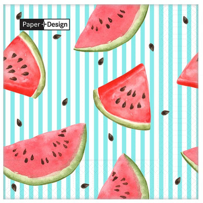 M&S Duni Paper+Design Melon Lines 3 Ply Paper Napkins 20 Pack- Buy online at McGrocer