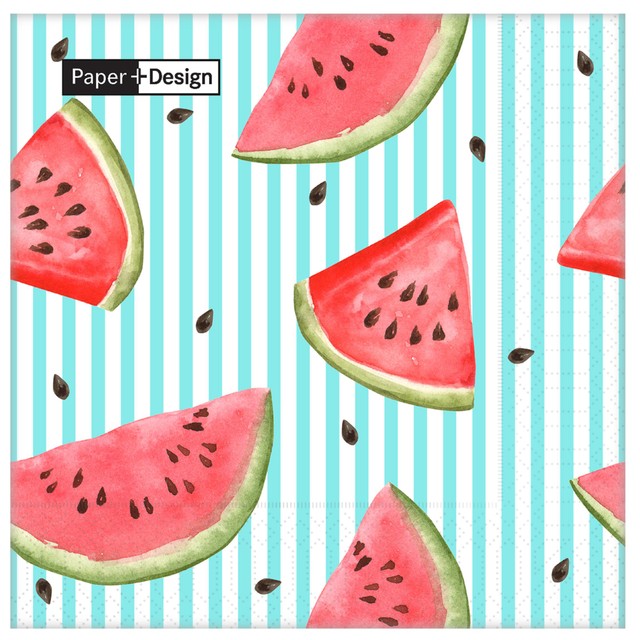 Duni Melon Lines 3 ply napkins 20 pack - British product