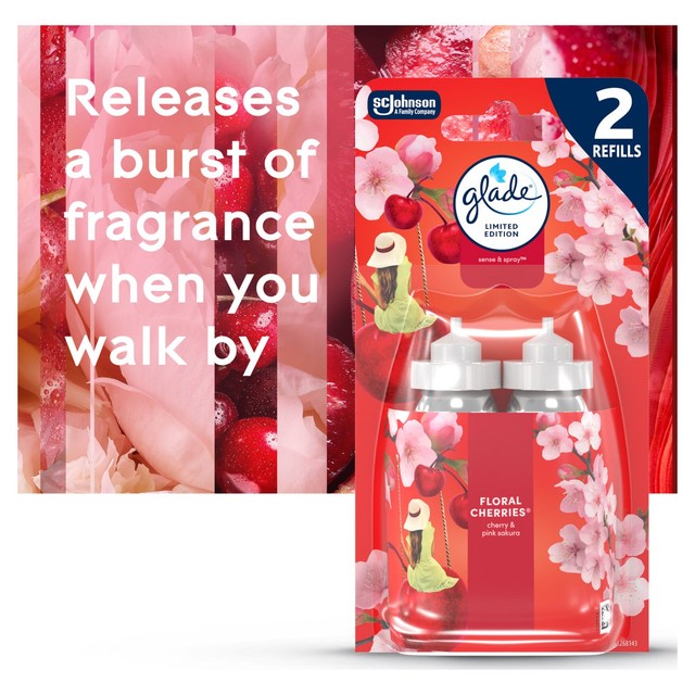 Glade air freshener refill Floral Cherries 2 x 18ml, UK version