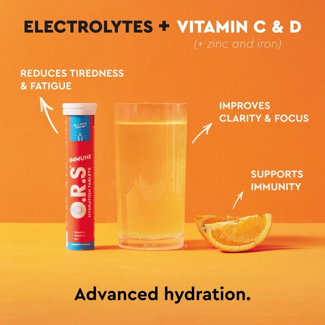 O.R.S orange electrolyte tablets 20 count, imported from the UK