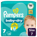 Pampers Baby Dry nappies Size 7 30 Count, imported from the UK