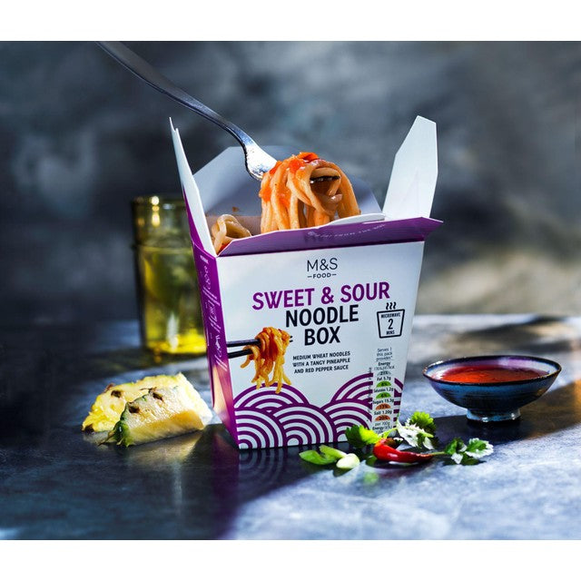 M&S sweet and sour noodle box 300g, imported from the UK
