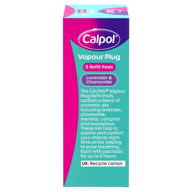 Calpol Vapour Plug Refill Pads Lavender Chamomile 5 Pack - British product