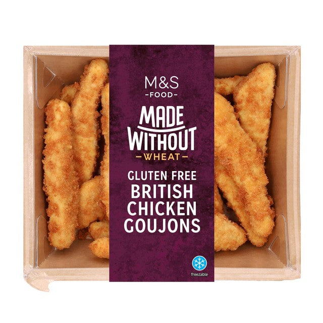 Tiras de pollo M&S sin gluten, 420 g, importadas del Reino Unido.