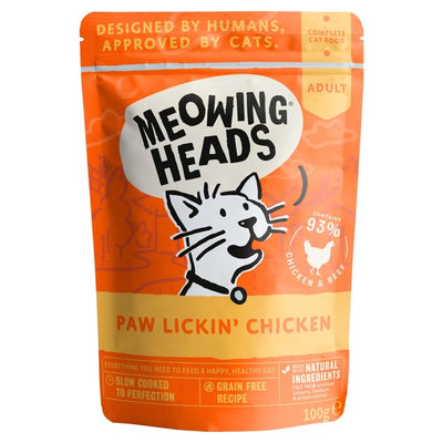M&S Meowing Heads Paw Lickin' Chicken Wet Cat Food Pouch 100g- Buy online at McGrocer