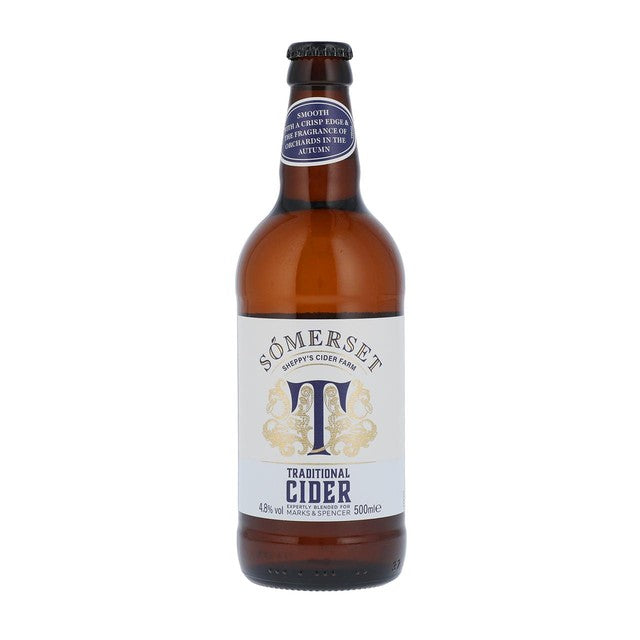 M&S x Sheppy's Traditional Cider 500ml, imported from the UK