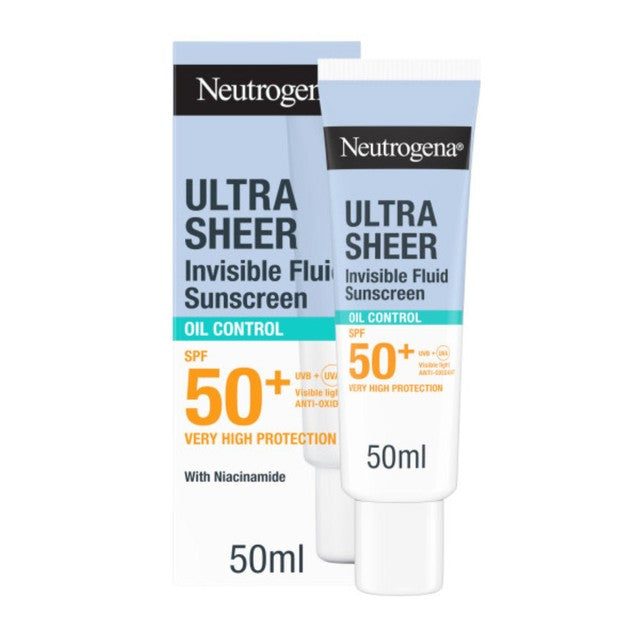 Neutrogena Ultra Sheer face sunscreen SPF50, imported from the UK