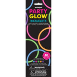 Unique Party multicoloured glow stick bracelets pack of 10, imported from the UK