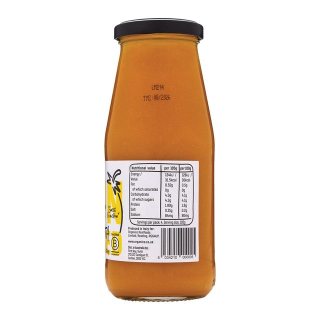 Realfoods organic yellow tomato passata 420g, imported from the UK