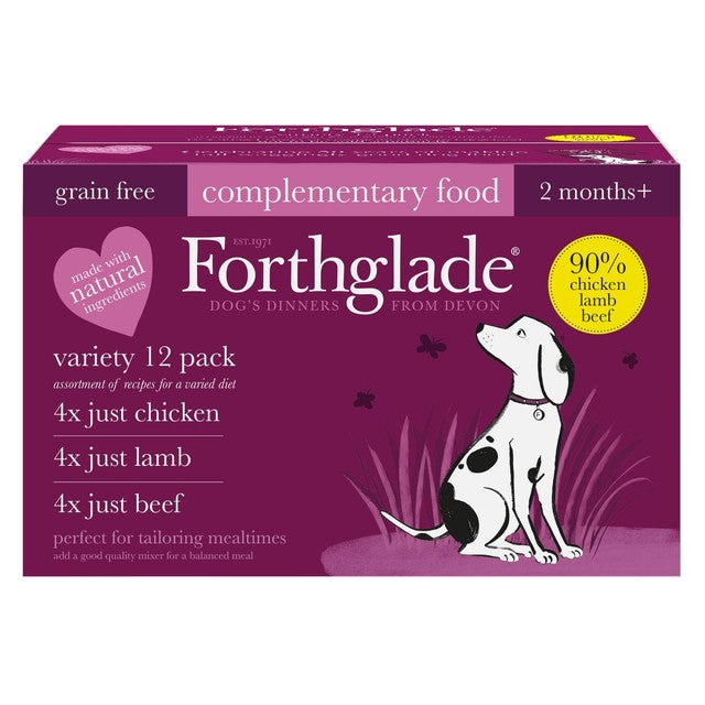 Forthglade dog food variety pack chicken lamb beef 395g - British product