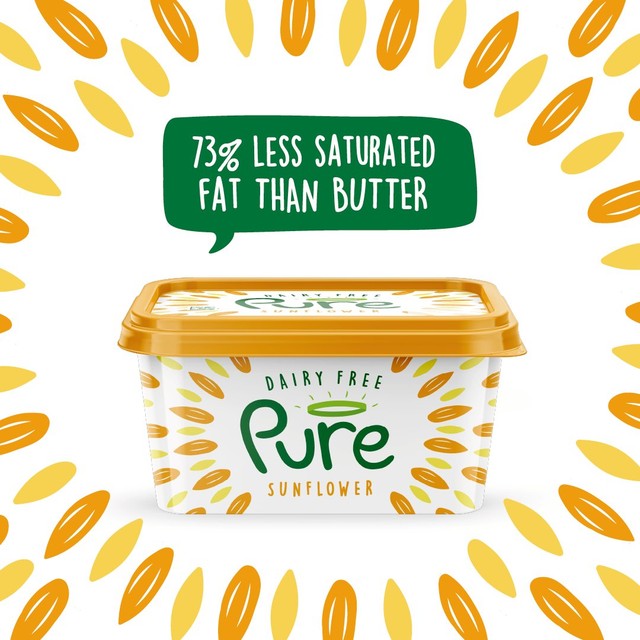 Pure Dairy Free Sunflower Spread 500g, imported from the UK