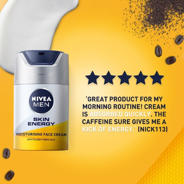 Nivea Men Active Energy Skin Revitaliser Face Cream 50ml, imported from the UK