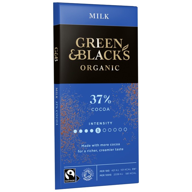 Green & Black's organic milk chocolate bar 90g, UK version
