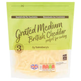 Sainsburys British Medium Grated Cheddar Cheese 250g