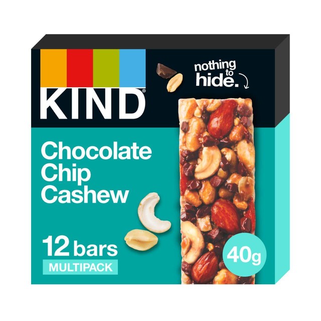 Kind chocolate chip cashew snack bar 40g bar, UK version