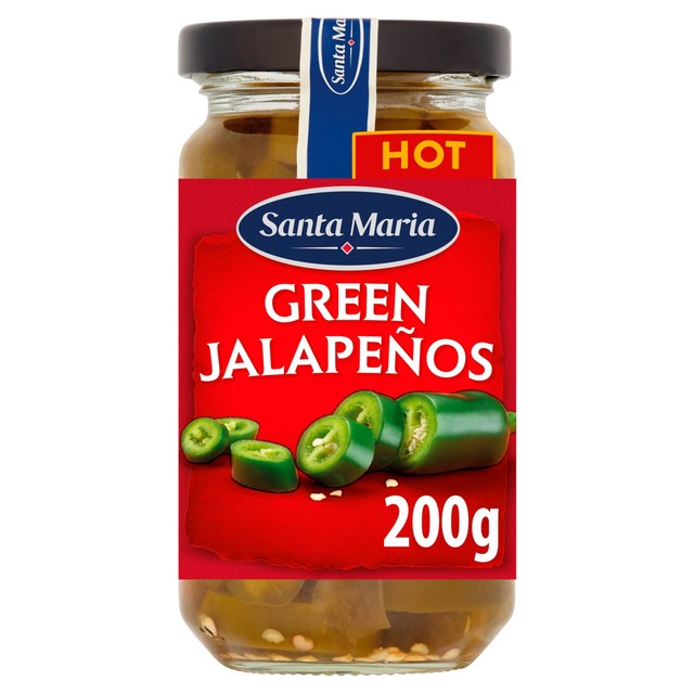 Santa Maria green jalapeños pickled peppers 200g jar (British brand)