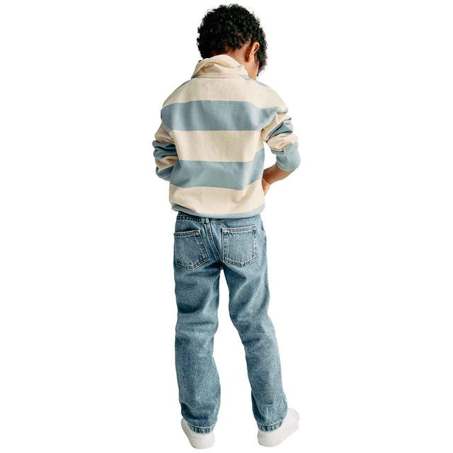M&S blue striped rugby sweatshirt 5-6 years, imported from the UK