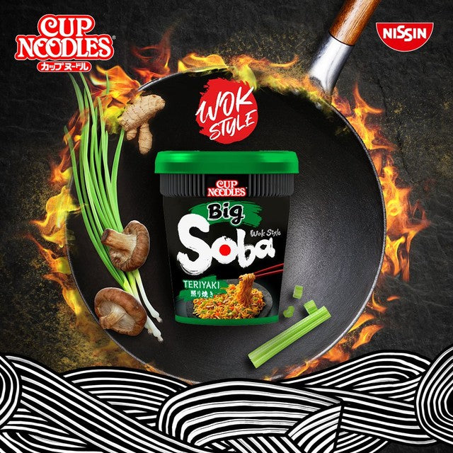 Nissin Soba Big instant noodles pot 113g, imported from the UK