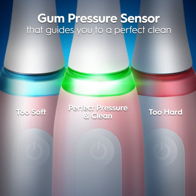 Oral-B iO3 pink electric toothbrush with travel case, imported from the UK
