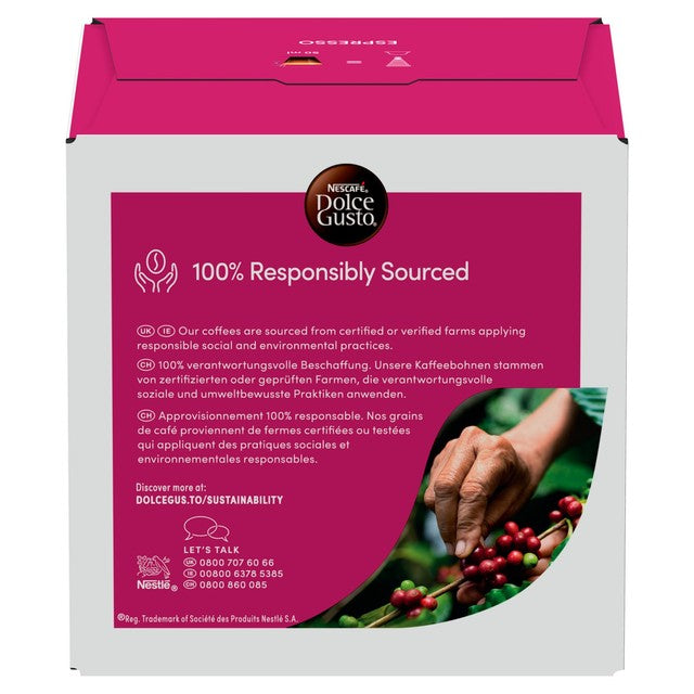 Dolce Gusto espresso pods pack of 16, imported from the UK