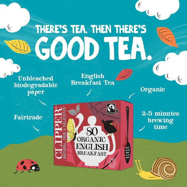 Clipper English Breakfast tea bags 80 bags - British product