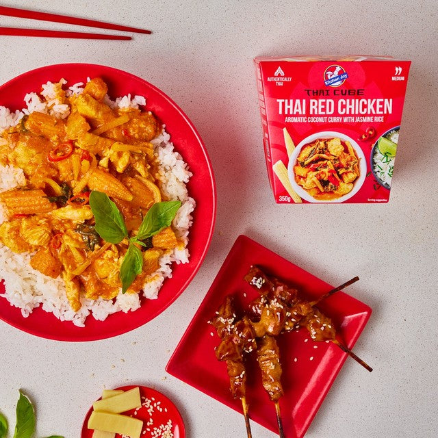Kitchen Joy Thai red chicken curry with jasmine rice frozen ready meal 350g, UK version