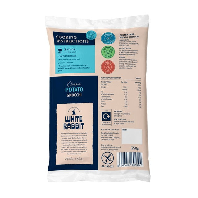 White Rabbit Gluten Free Classic Potato Gnocchi 350g (British brand)