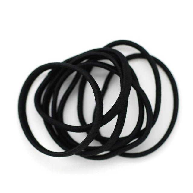 Basicare black flat snag free hair bands 8 pack - British product