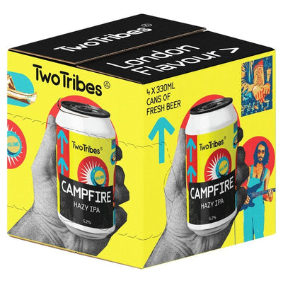 M&S Two Tribes Campfire Hazy IPA Beer 4 x 330ml- Buy online at McGrocer