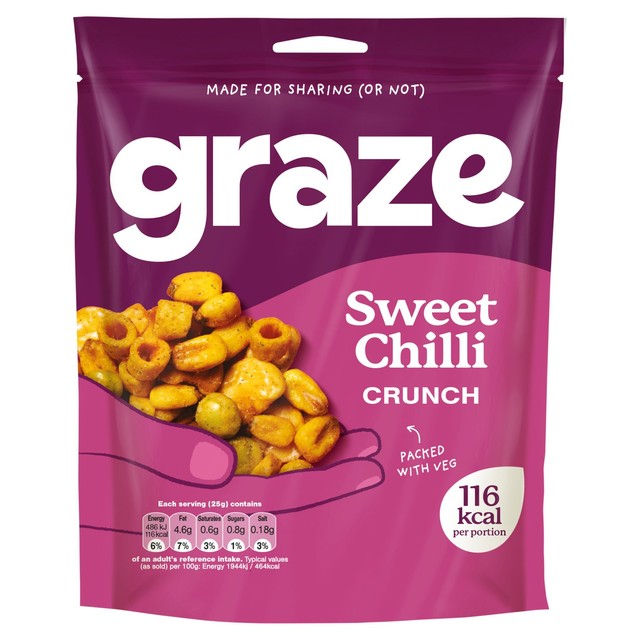 Graze Sweet Chilli Crunch vegetable snack 100g, UK version