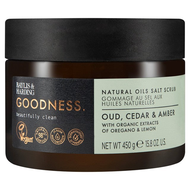 Baylis & Harding oud salt apricot olive stones body scrub 450g - British product