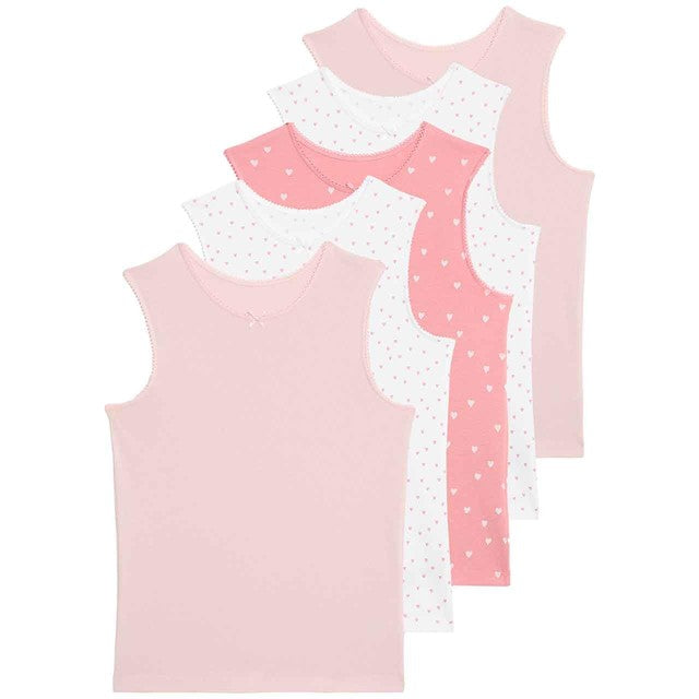 M&S girls vests pink mix 11-12 years, imported from the UK
