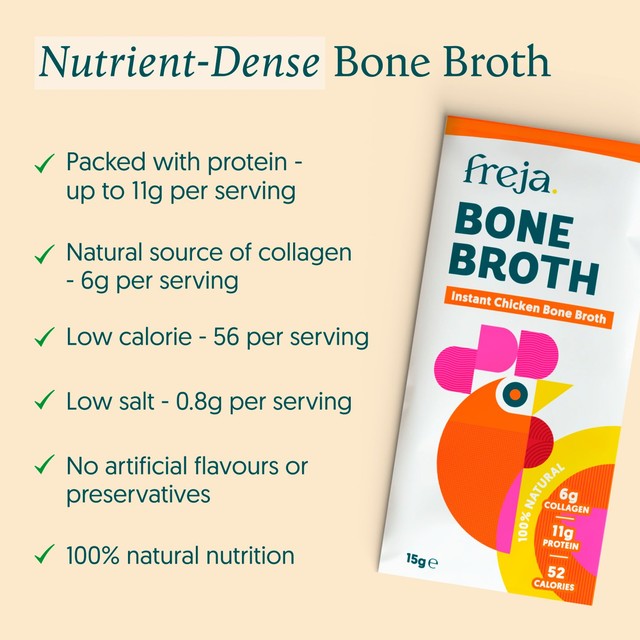 Freja Chicken Instant Bone Broth 4 x 15g sachets - British product
