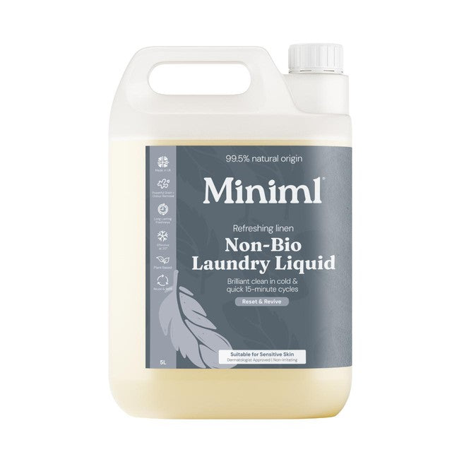 Miniml Flüssigwaschmittel Fresh Linen 5L, importiert aus Großbritannien