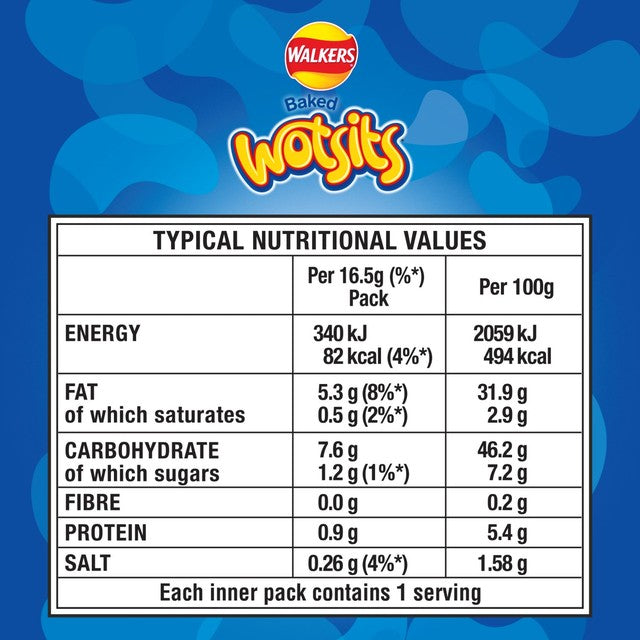 Walkers Wotsits Really Cheesy corn snacks 20x16.5g multipack (British brand)