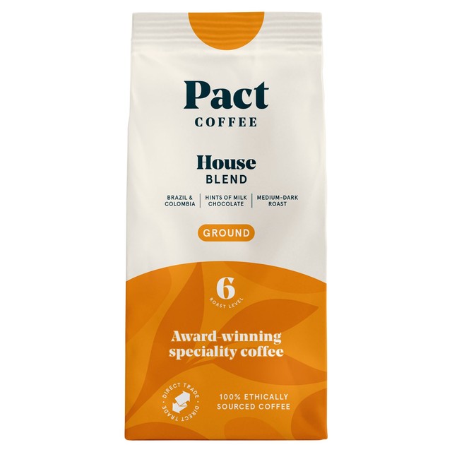 Pact House Blend ground coffee 200g, imported from the UK