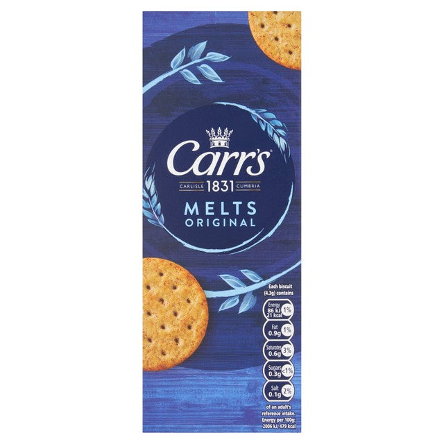 Carr's Melts Original wheaten crackers 150g - British product
