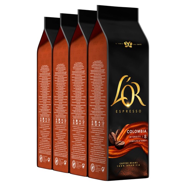 L'OR Colombia Intensity 8 Coffee Beans 500g, UK version