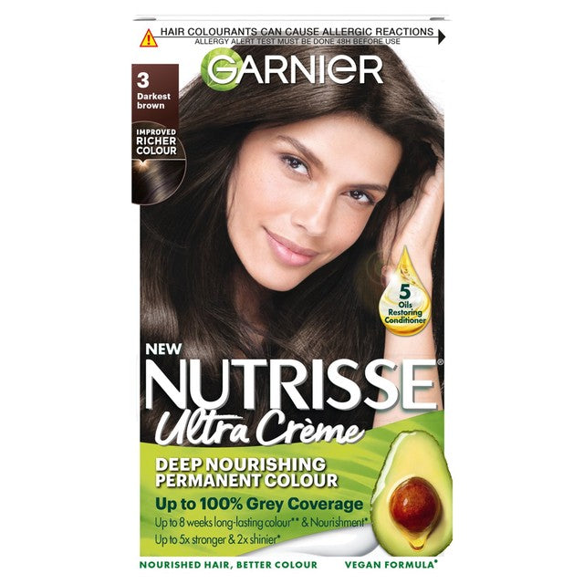 Garnier hair dye Ebony 3 Darkest Brown, UK version