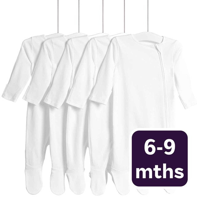 M&S baby sleepsuit white 6-9 months, imported from the UK