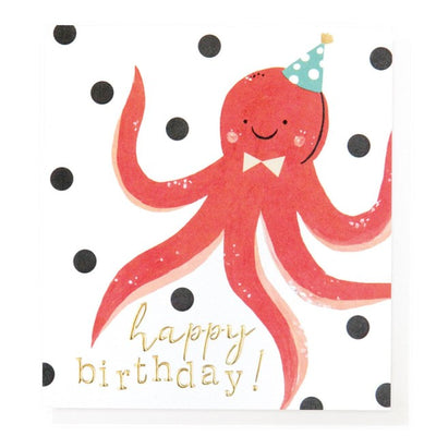 M&S Caroline Gardner Octopus Birthday Card 14.6cm x 14cm- Buy online at McGrocer