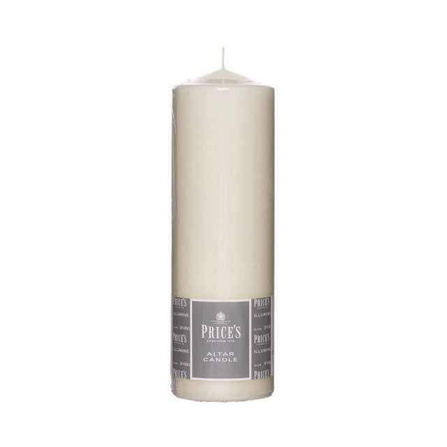 Prices altar candle ivory 250mm x 80mm, imported from the UK