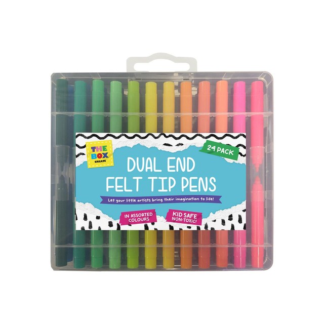 Gem Imports dual end felt tip pens 24 pack (British brand)