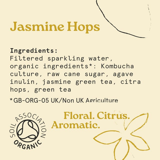 HOLOS Organic Sparkling Tea Jasmine Hops 250ml, UK version